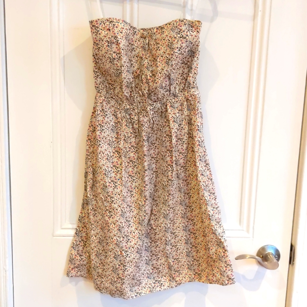 Floral strapless summer dress, size small